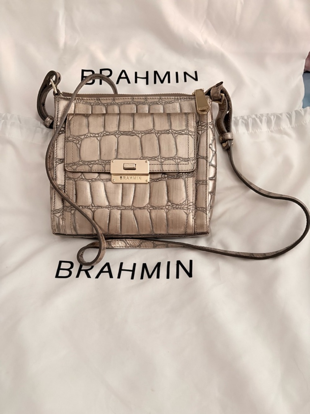 Brahmin Mimosa Crossbody in Taupe Lisbon
